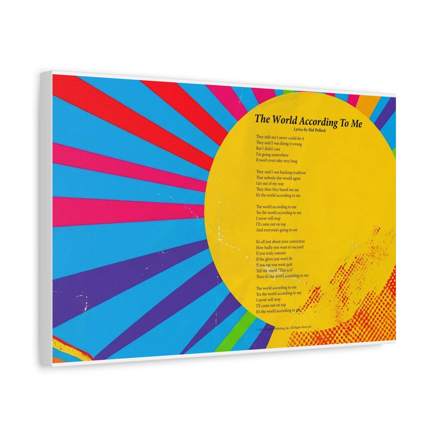 The World According To Me — Lyric Art Print (Canvas)