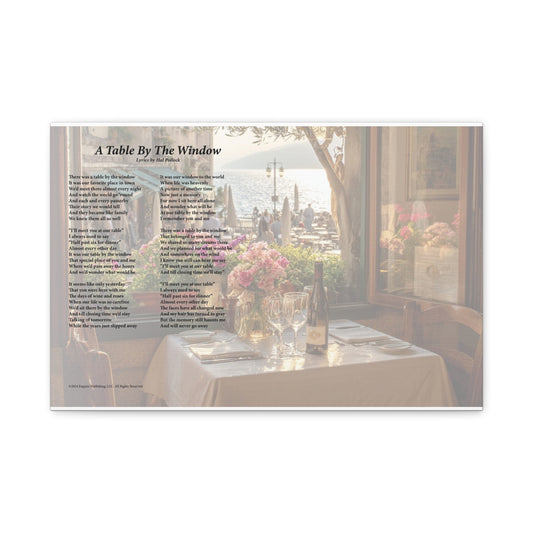 A Table By The Window — Lyric Art Print (Canvas)