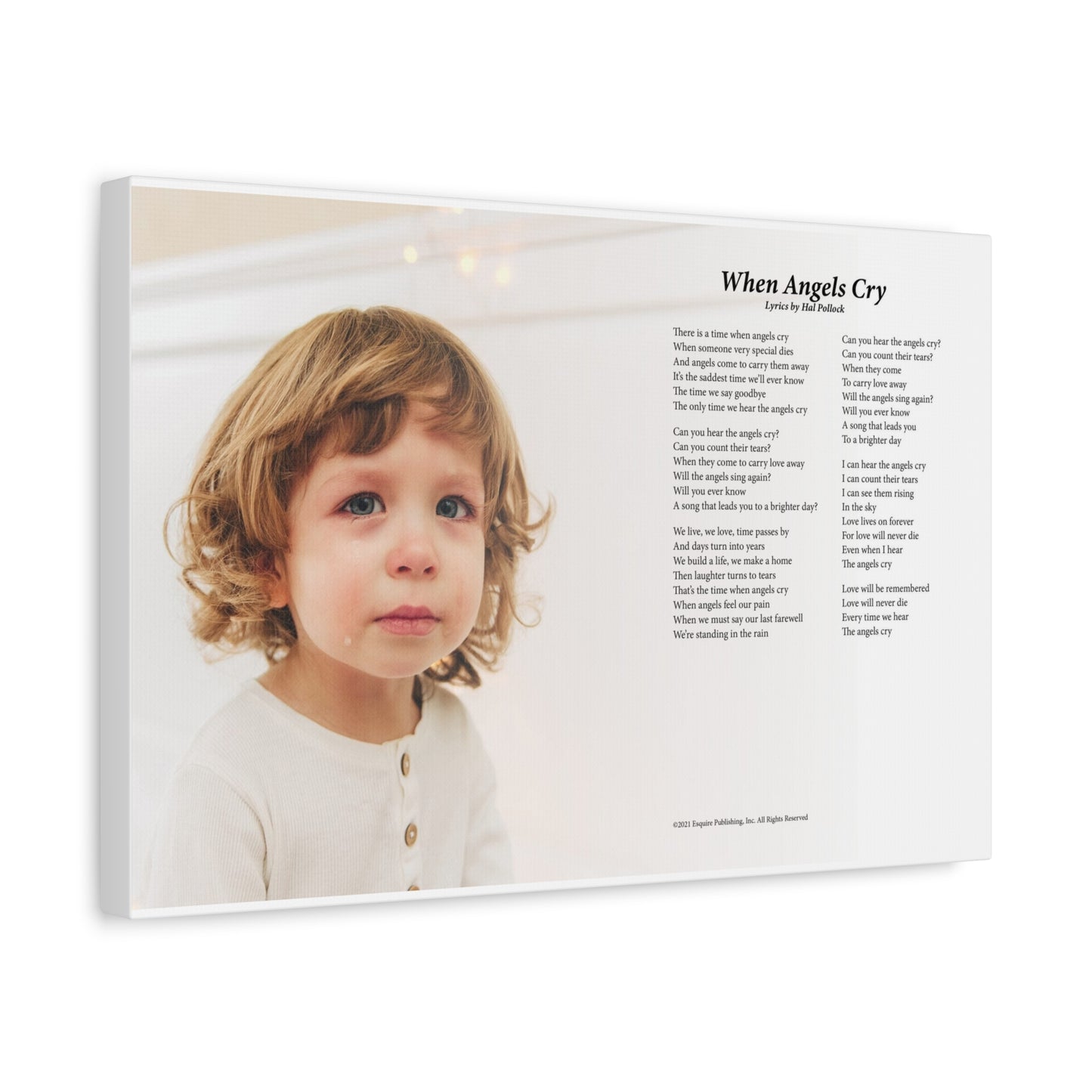 When Angels Cry — Lyric Art Print (Canvas)