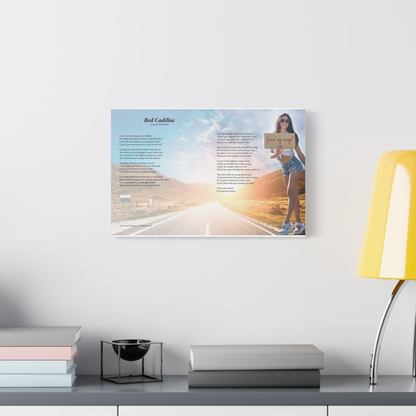 Red Cadillac — Lyric Art Print (Canvas)