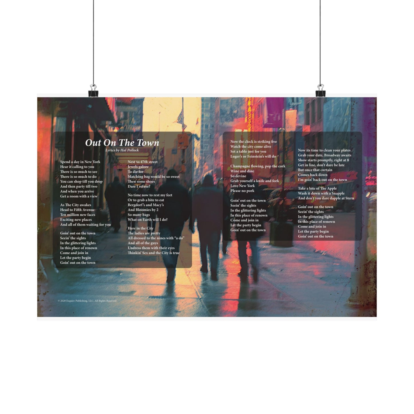 Out On The Town — Lyric Art Print (Matte Paper)