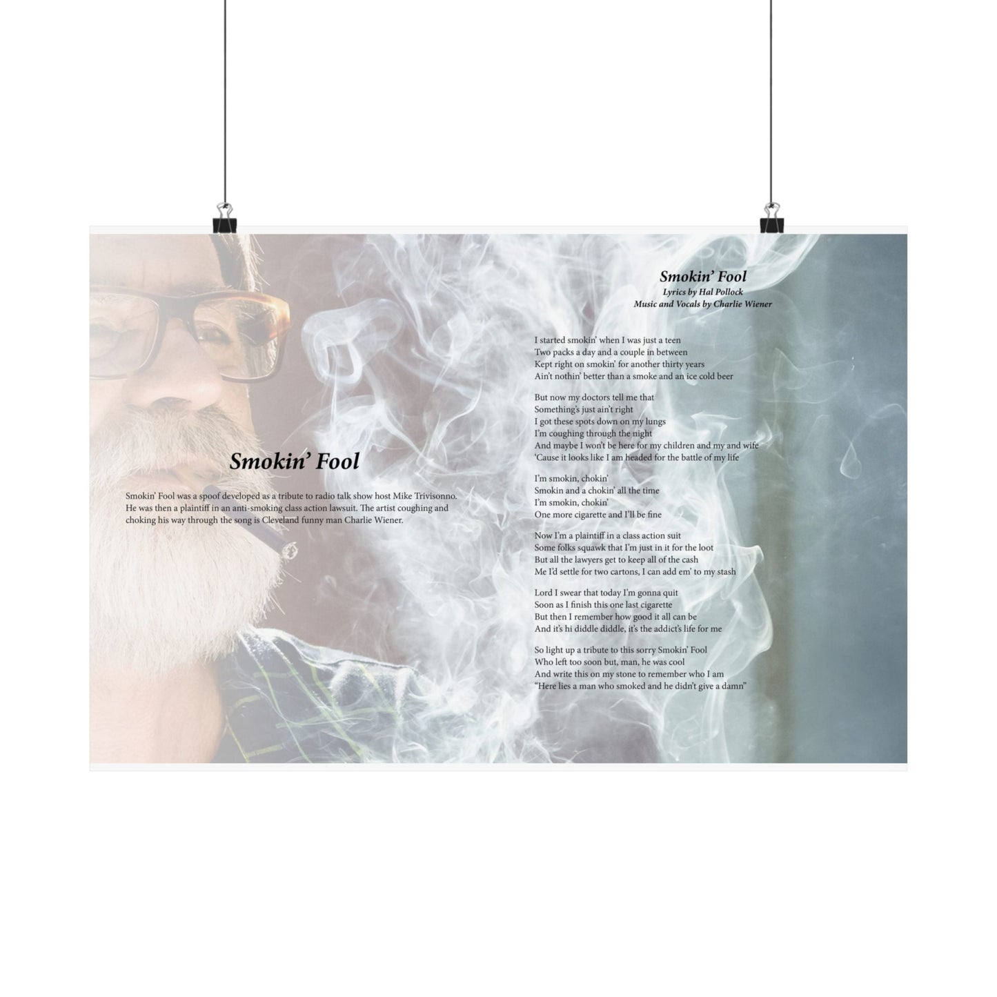 Smokin' Fool — Lyric Art Print (Matte Paper)