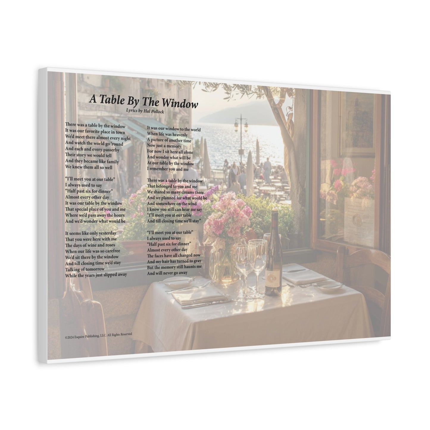 A Table By The Window — Lyric Art Print (Canvas)