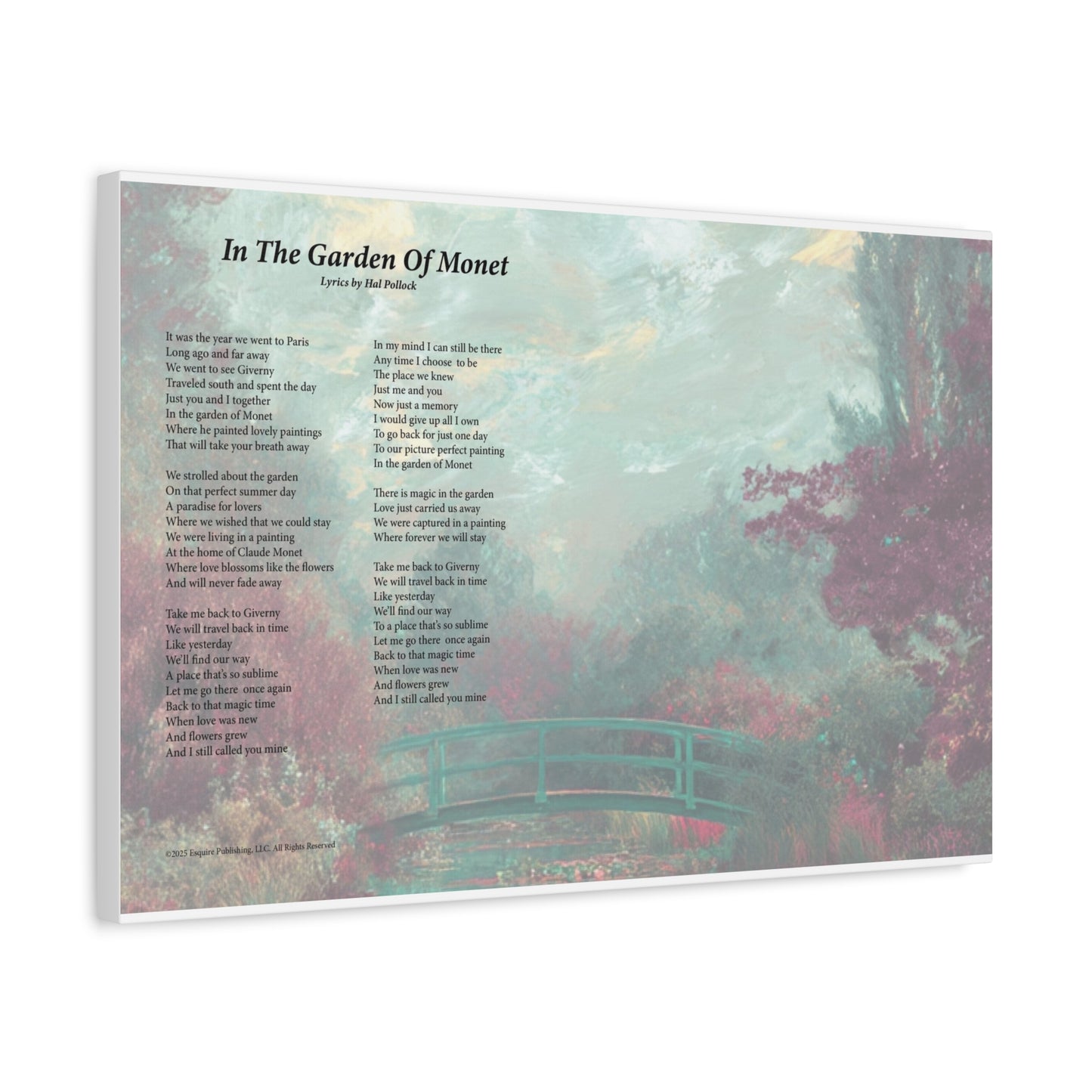 In The Garden Of Monet — Lyric Art Print (Canvas)
