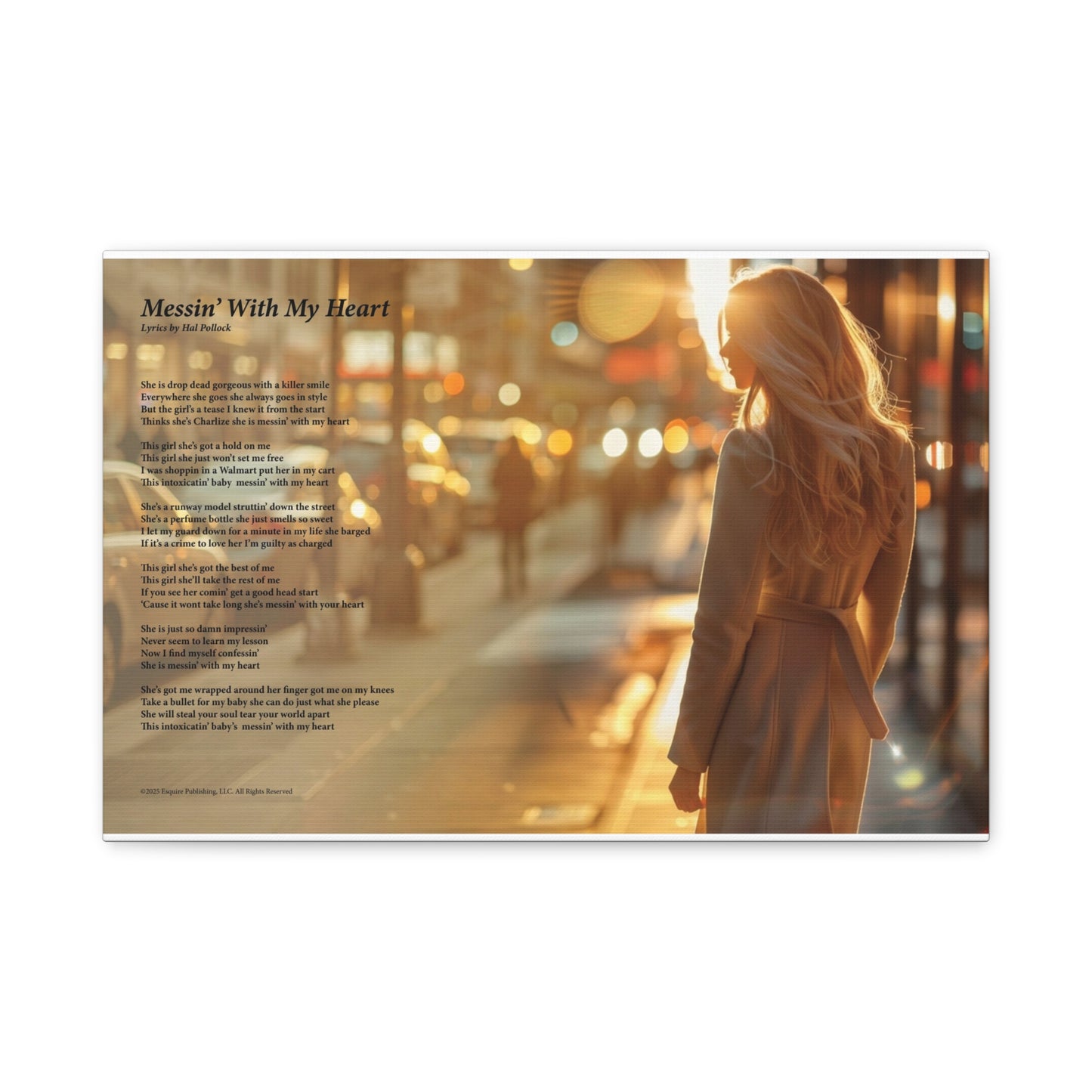 Messin' With My Heart — Lyric Art Print (Canvas)