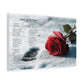 A Rose In The Snow — Lyric Art Print (Canvas)