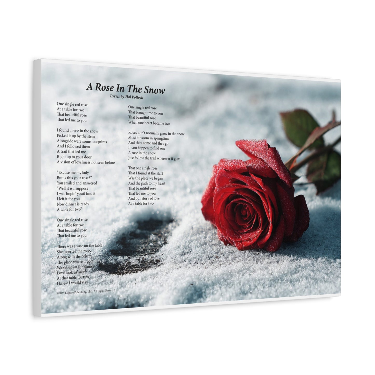 A Rose In The Snow — Lyric Art Print (Canvas)