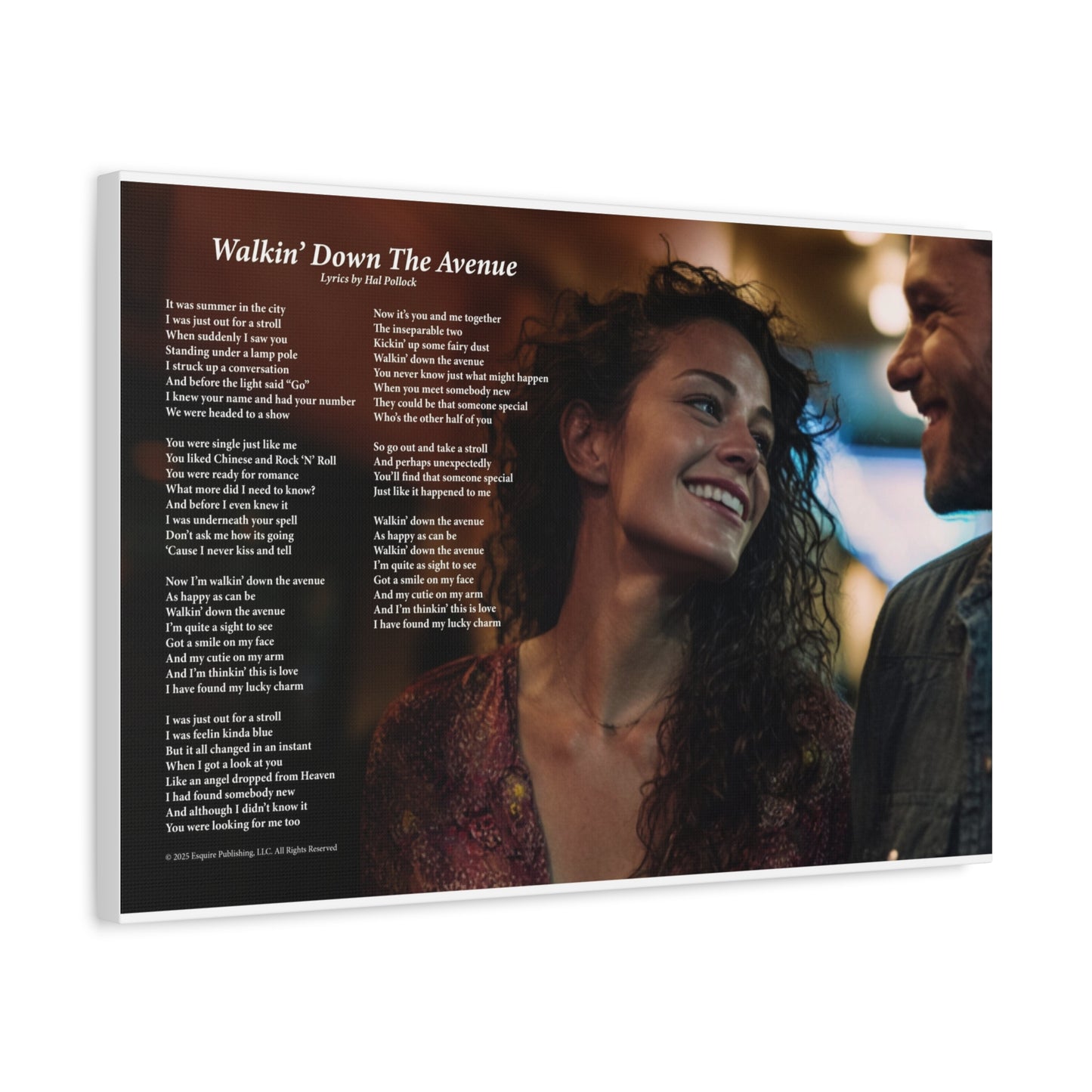 Walkin' Down The Avenue — Lyric Art Print (Canvas)