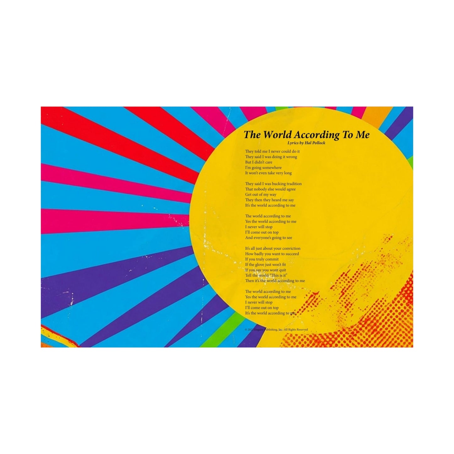 The World According To Me — Lyric Art Print (Matte Paper)