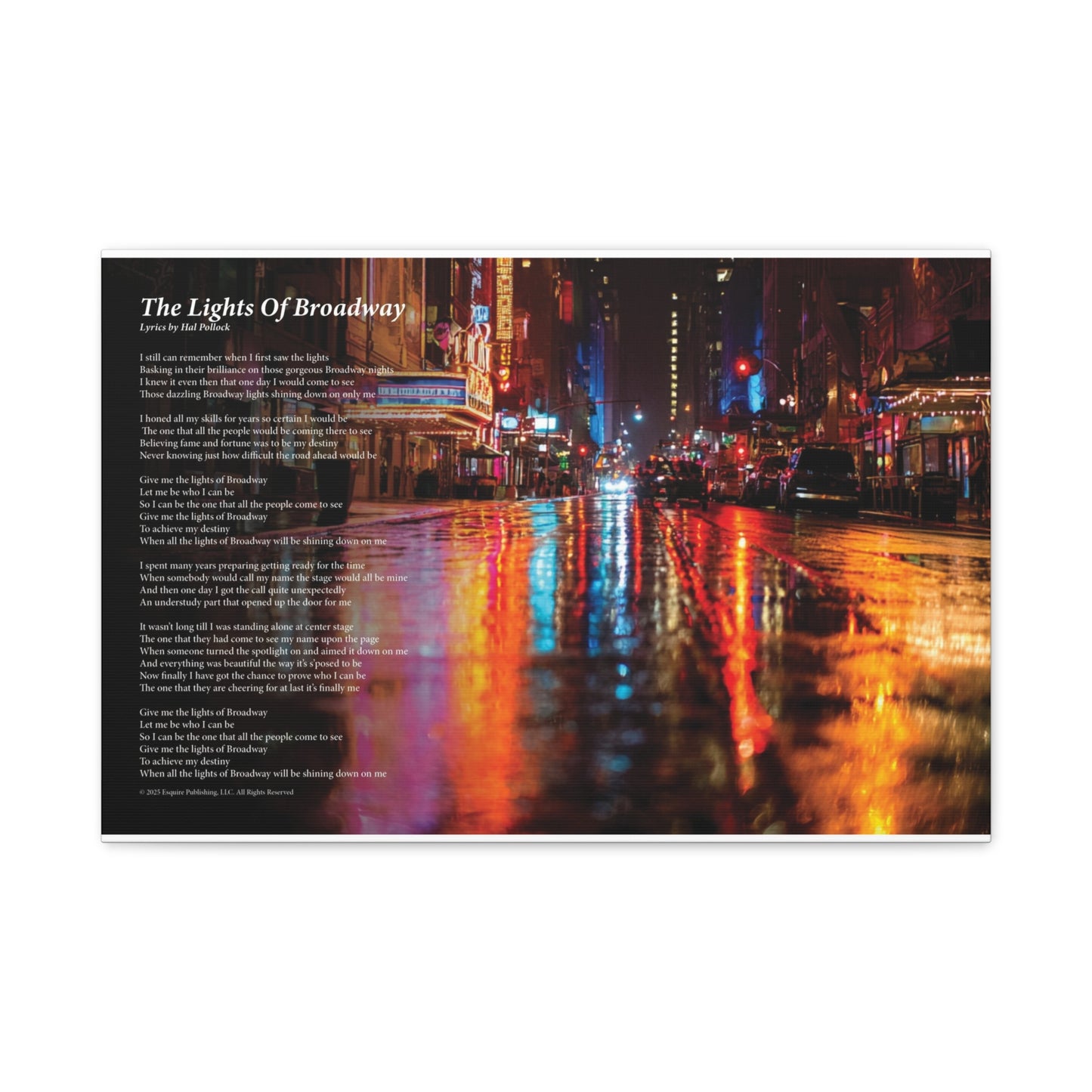 The Lights Of Broadway — Lyric Art Print (Canvas)