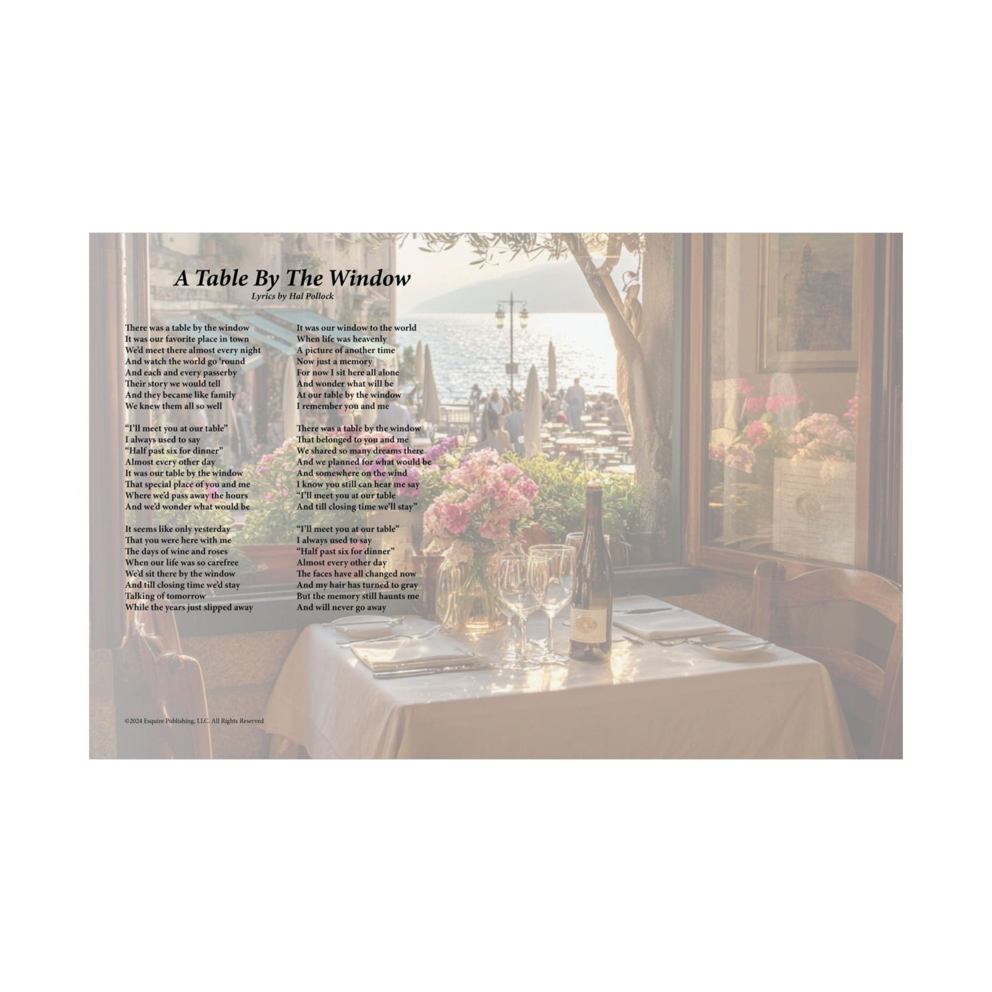 A Table By The Window — Lyric Art Print (Matte Paper)