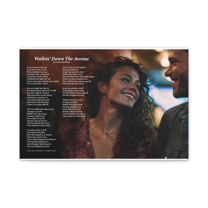 Walkin' Down The Avenue — Lyric Art Print (Canvas)