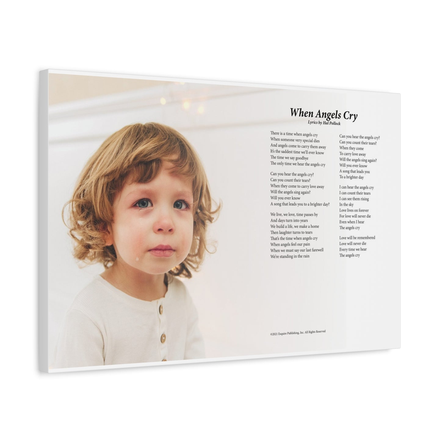 When Angels Cry — Lyric Art Print (Canvas)