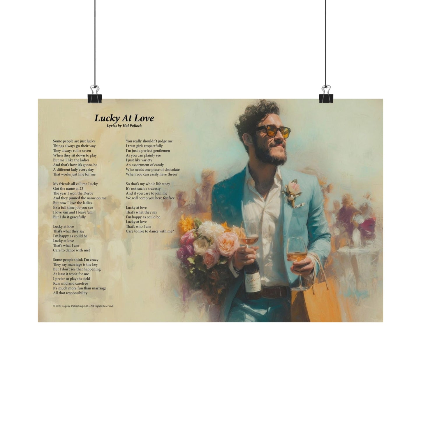 Lucky At Love — Lyric Art Print (Matte Paper)