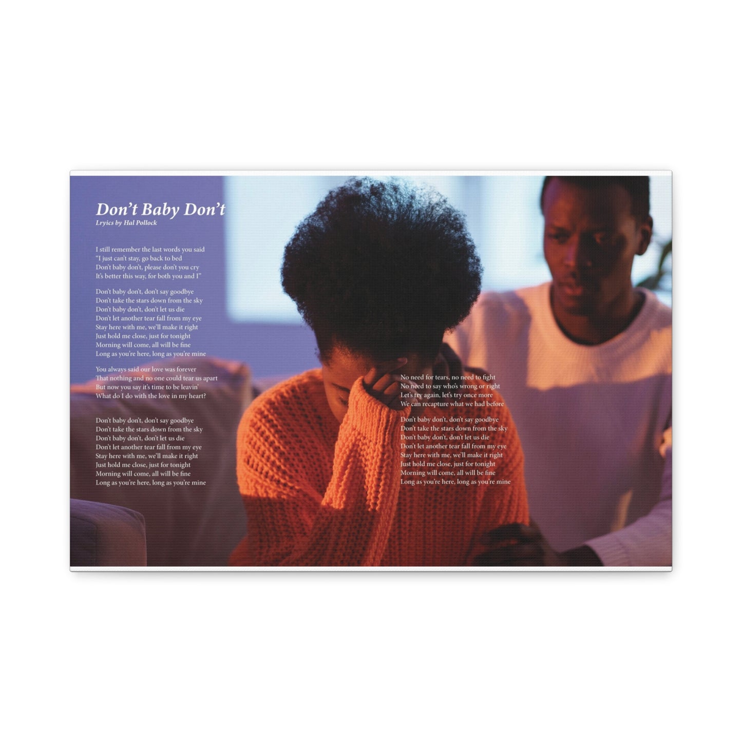 Don't Baby Don't — Lyric Art Print (Canvas)