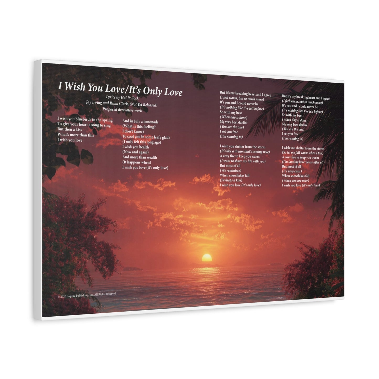 I Wish You Love — Lyric Art Print (Canvas)