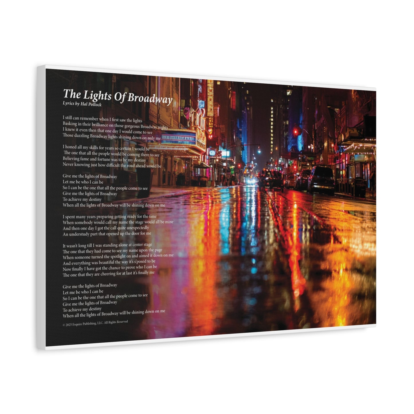 The Lights Of Broadway — Lyric Art Print (Canvas)