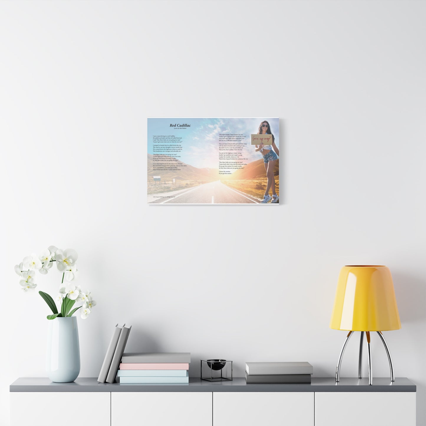 Red Cadillac — Lyric Art Print (Canvas)