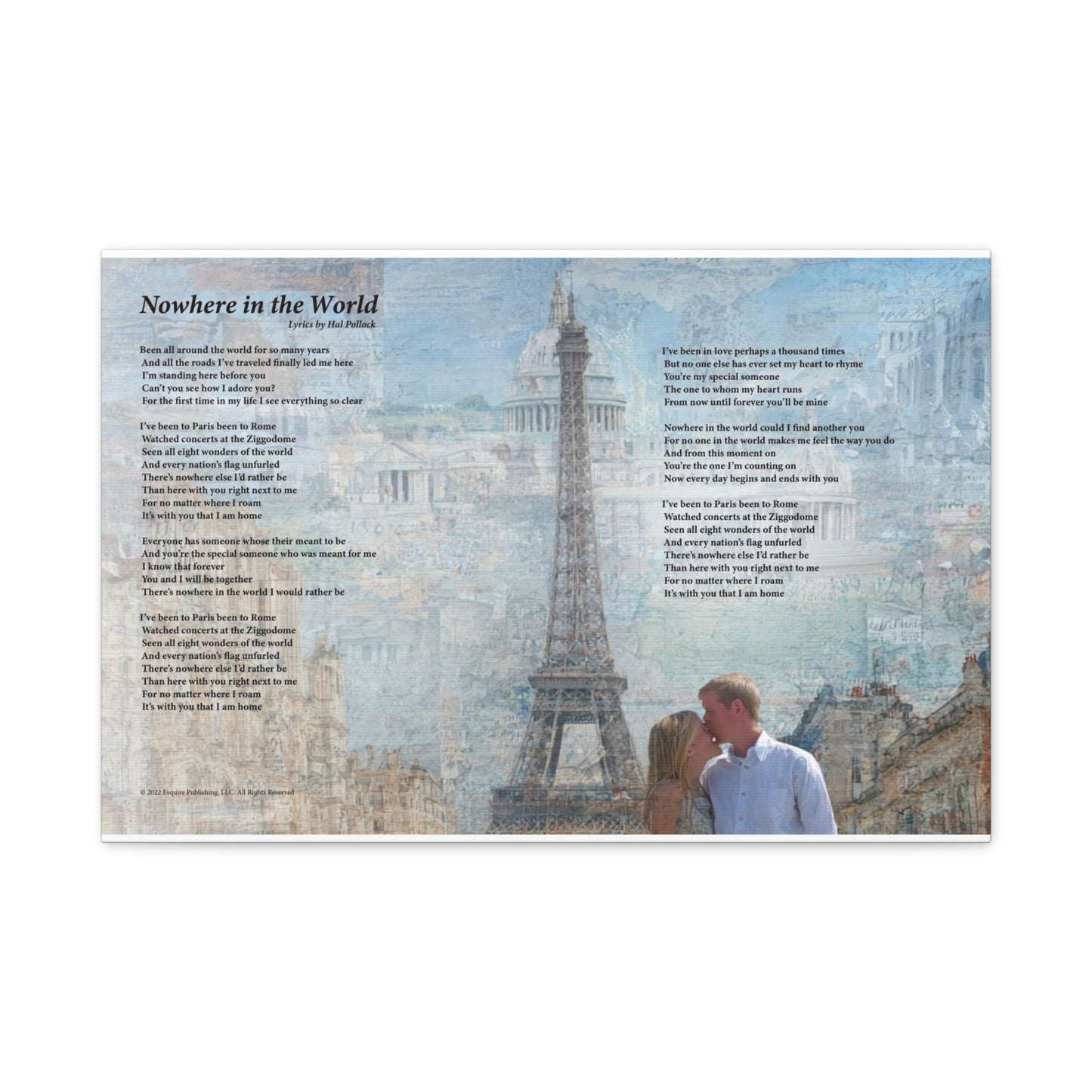 Nowhere In The World — Lyric Art Print (Canvas)
