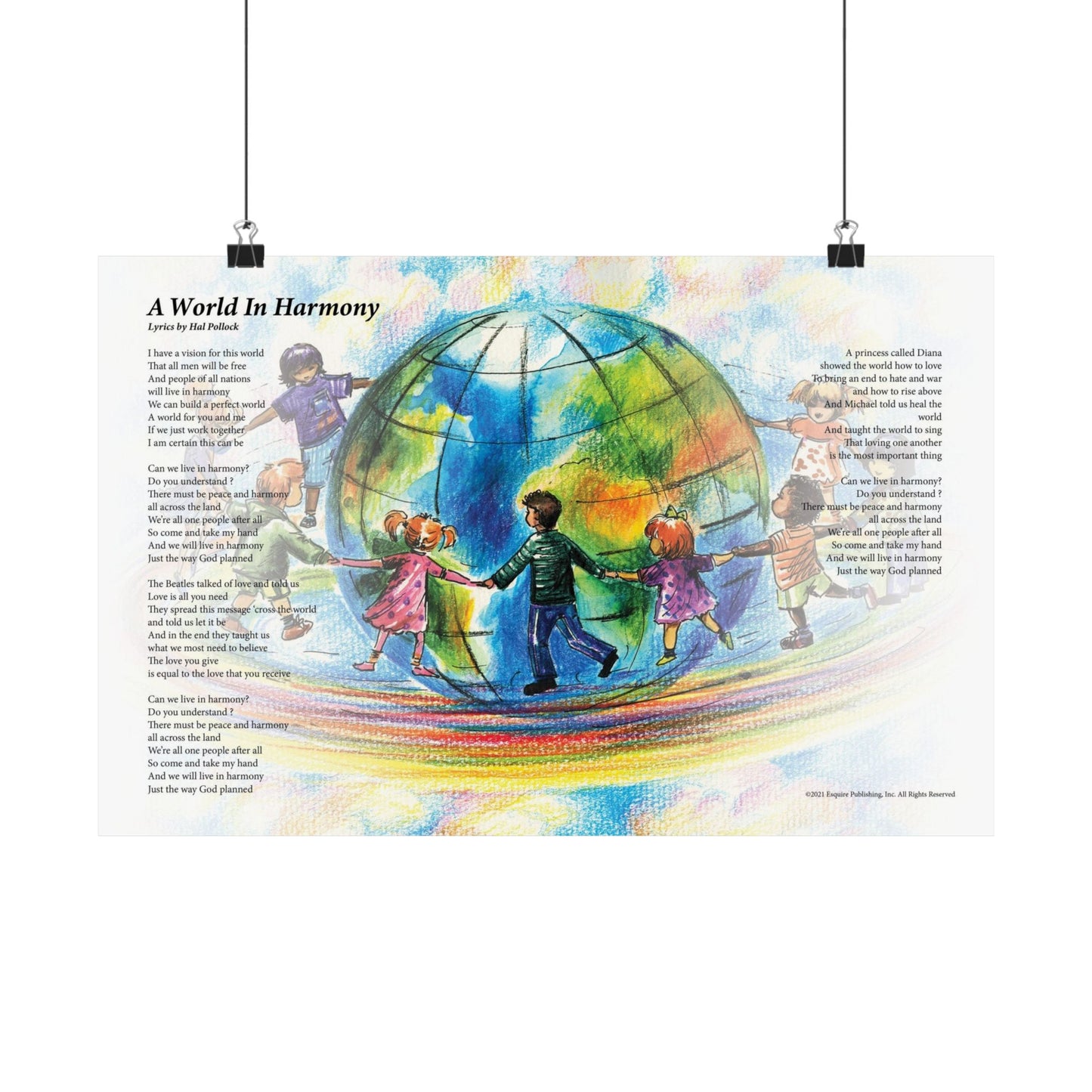 A World In Harmony — Lyric Art Print (Matte Paper)