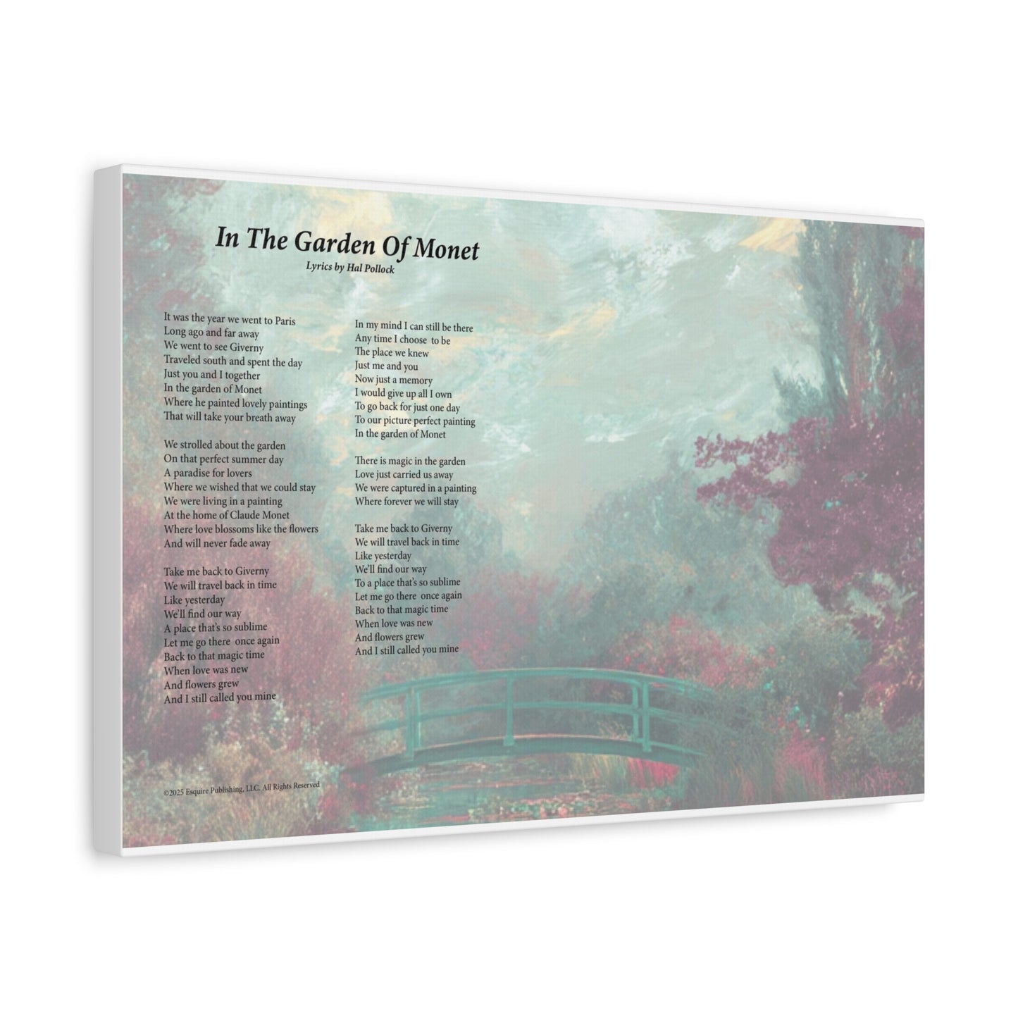 In The Garden Of Monet — Lyric Art Print (Canvas)