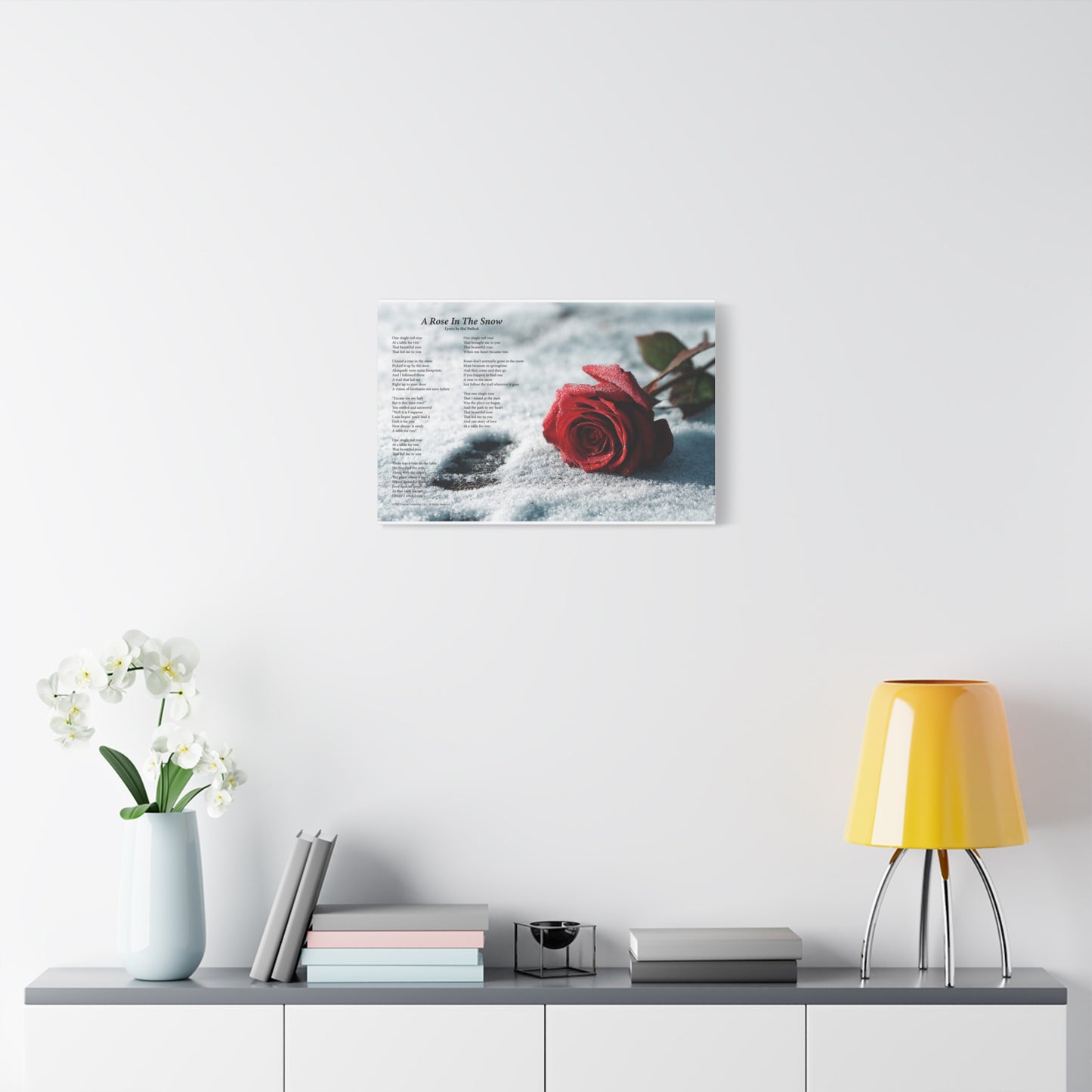 A Rose In The Snow — Lyric Art Print (Canvas)