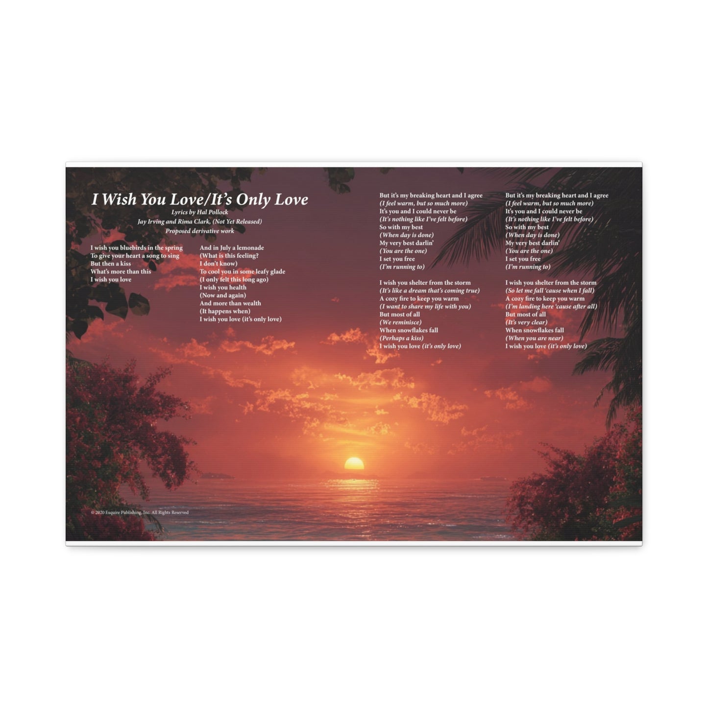 I Wish You Love — Lyric Art Print (Canvas)