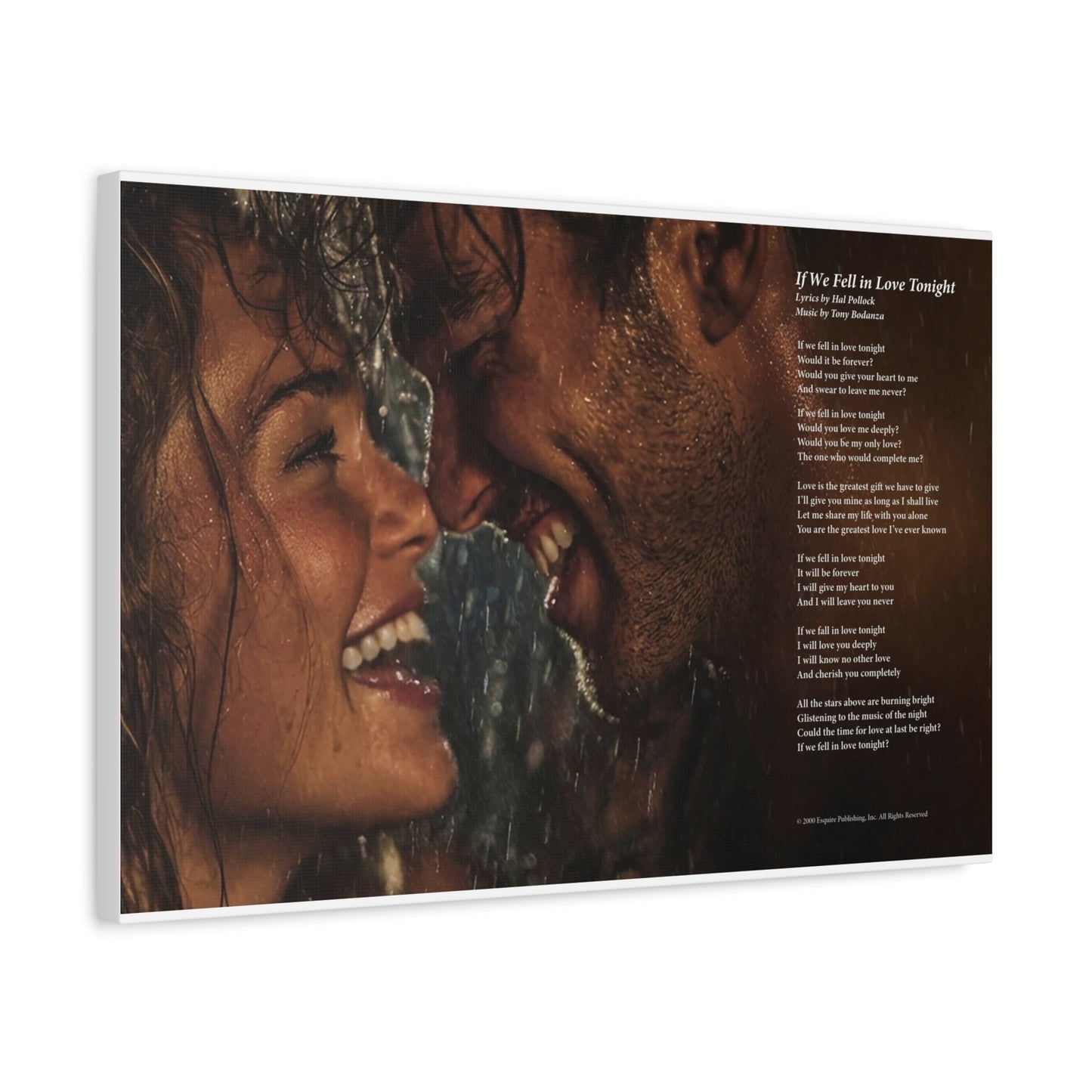 If We Fell In Love Tonight — Lyric Art Print (Canvas)