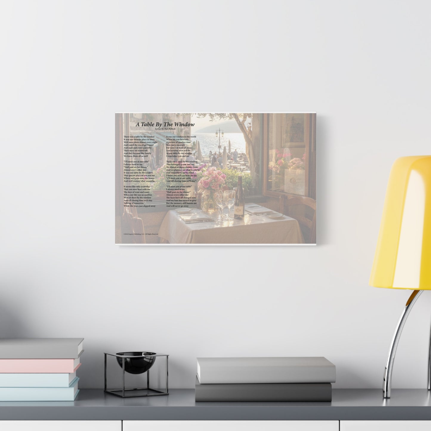 A Table By The Window — Lyric Art Print (Canvas)