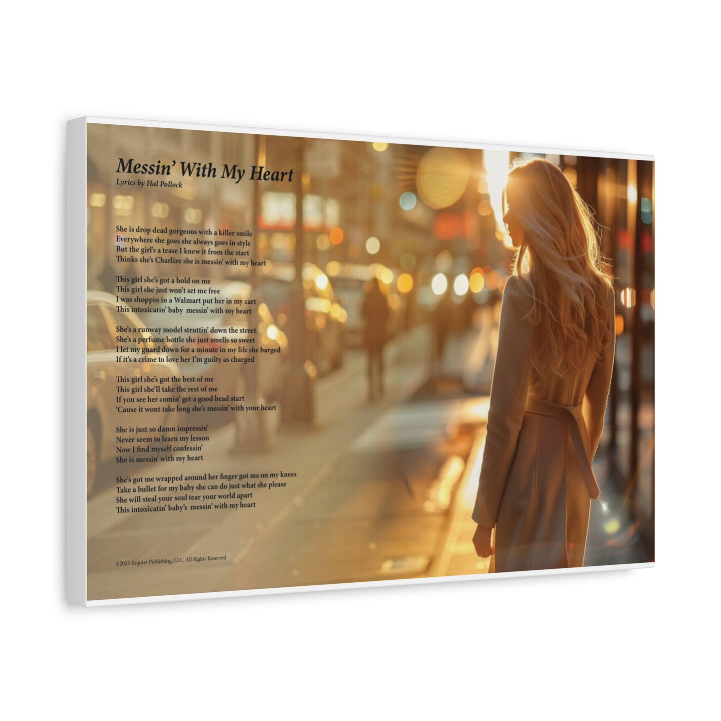Messin' With My Heart — Lyric Art Print (Canvas)