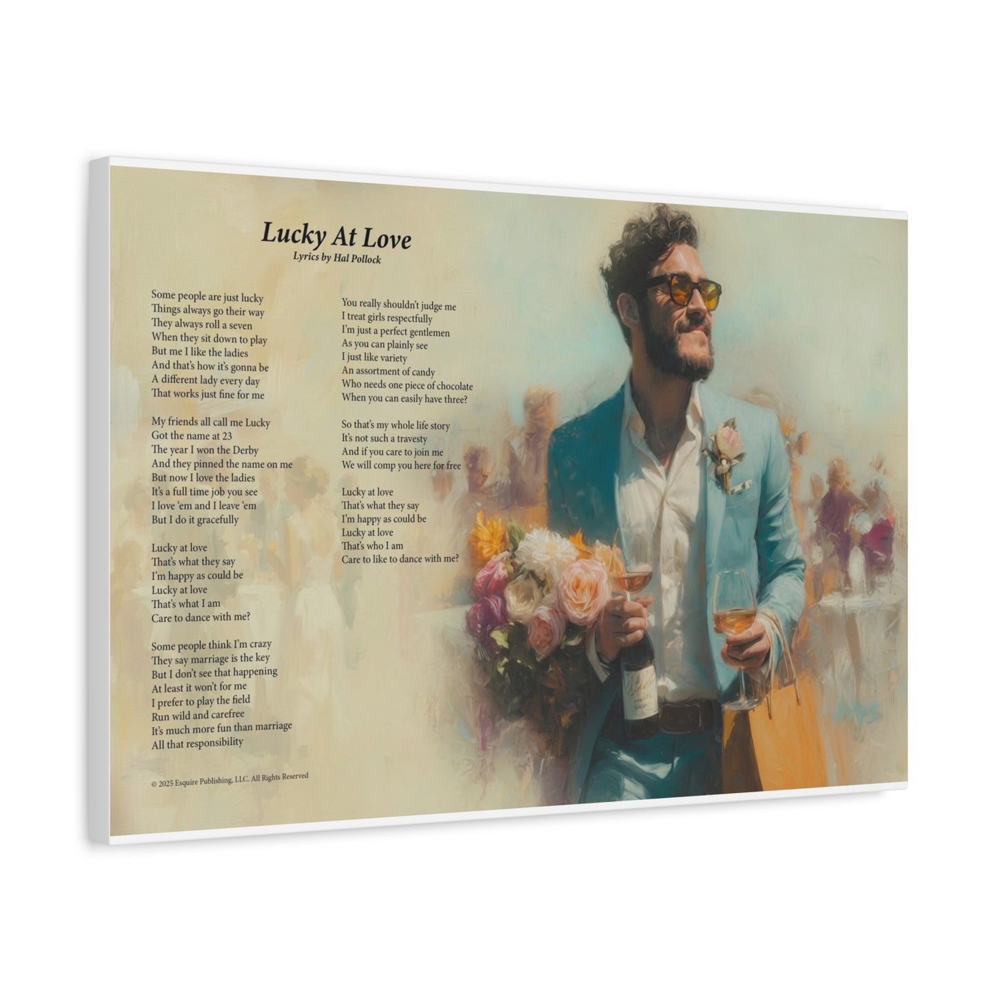 Lucky At Love — Lyric Art Print (Canvas)