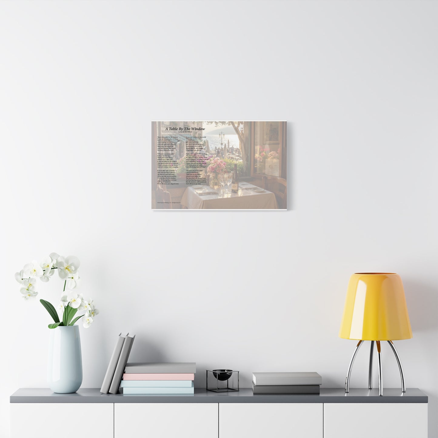 A Table By The Window — Lyric Art Print (Canvas)