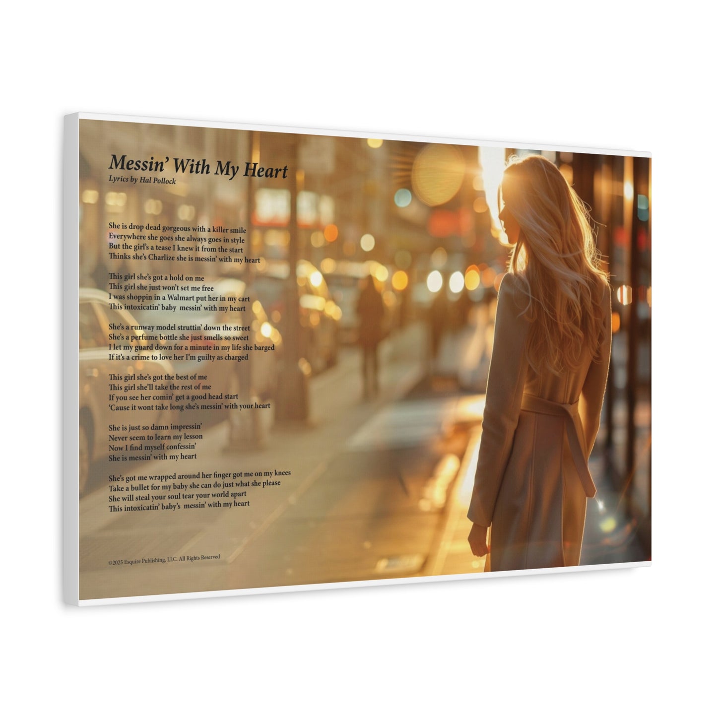 Messin' With My Heart — Lyric Art Print (Canvas)
