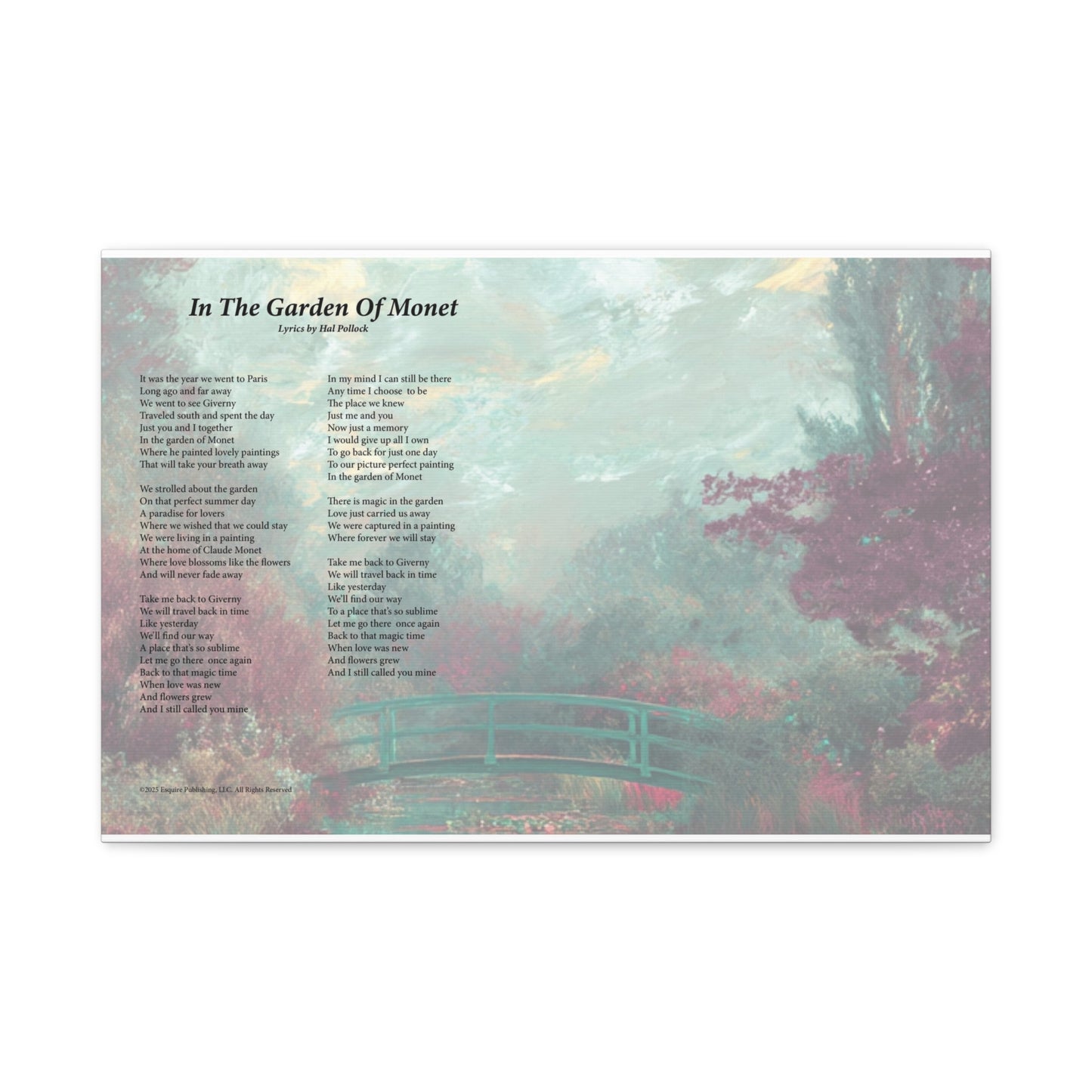 In The Garden Of Monet — Lyric Art Print (Canvas)