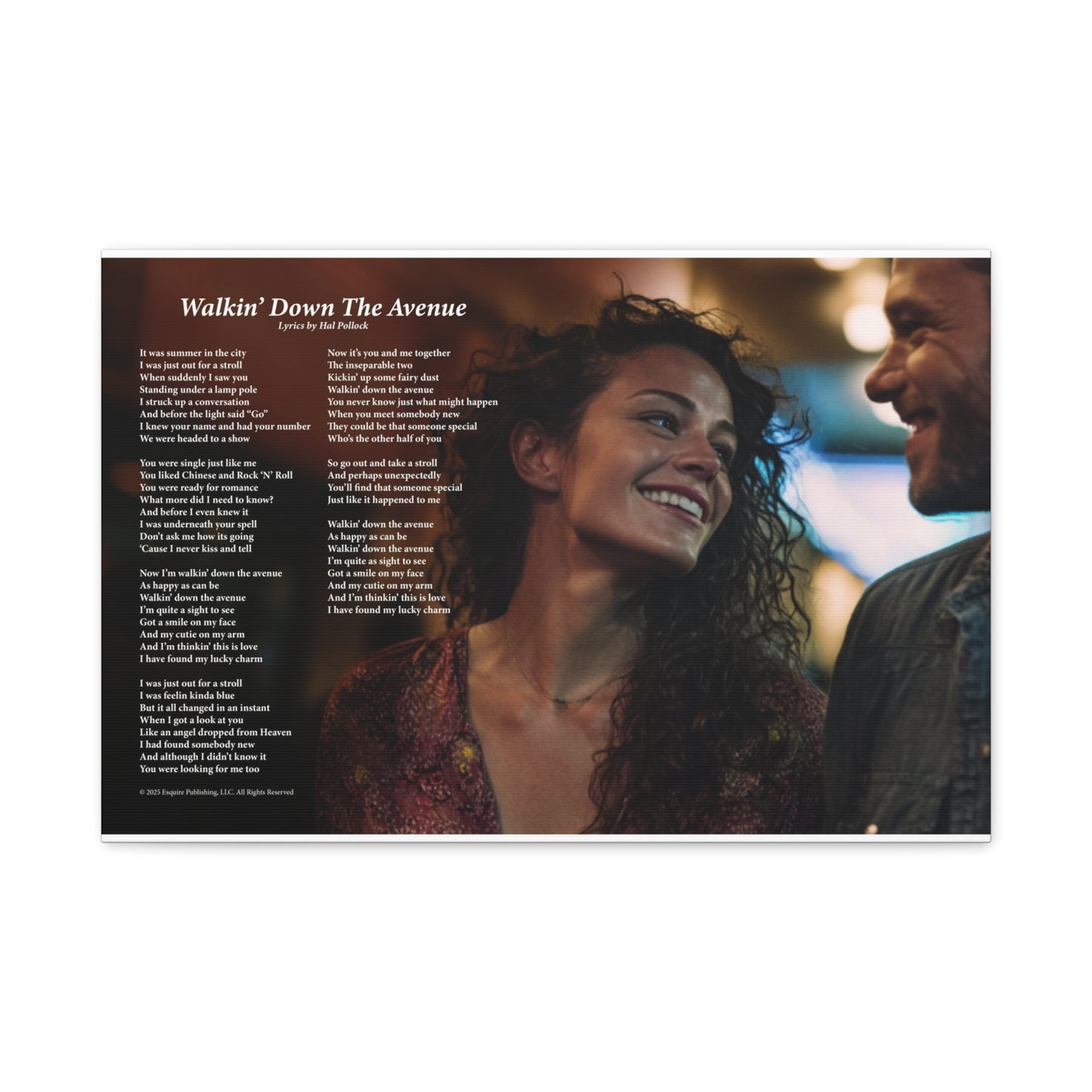 Walkin' Down The Avenue — Lyric Art Print (Canvas)