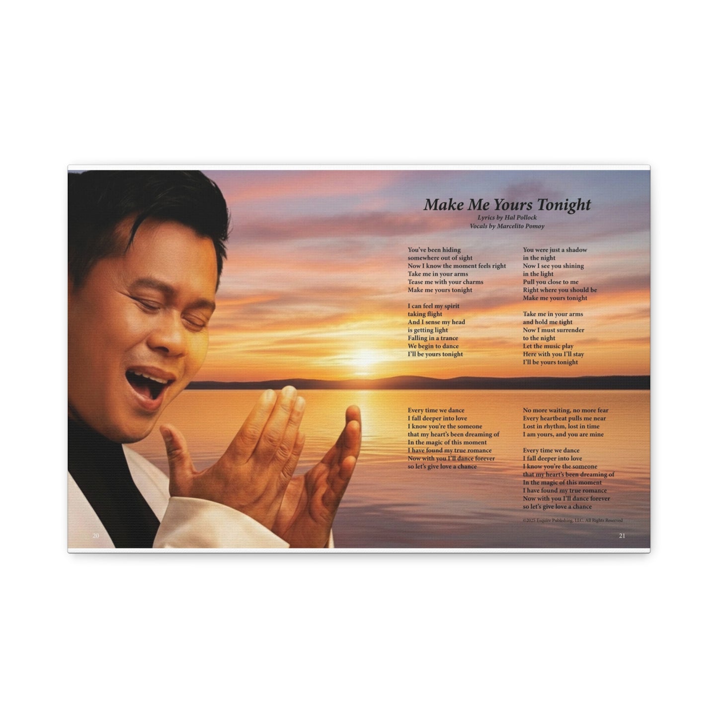 Make Me Yours Tonight — Lyric Art Print (Canvas)