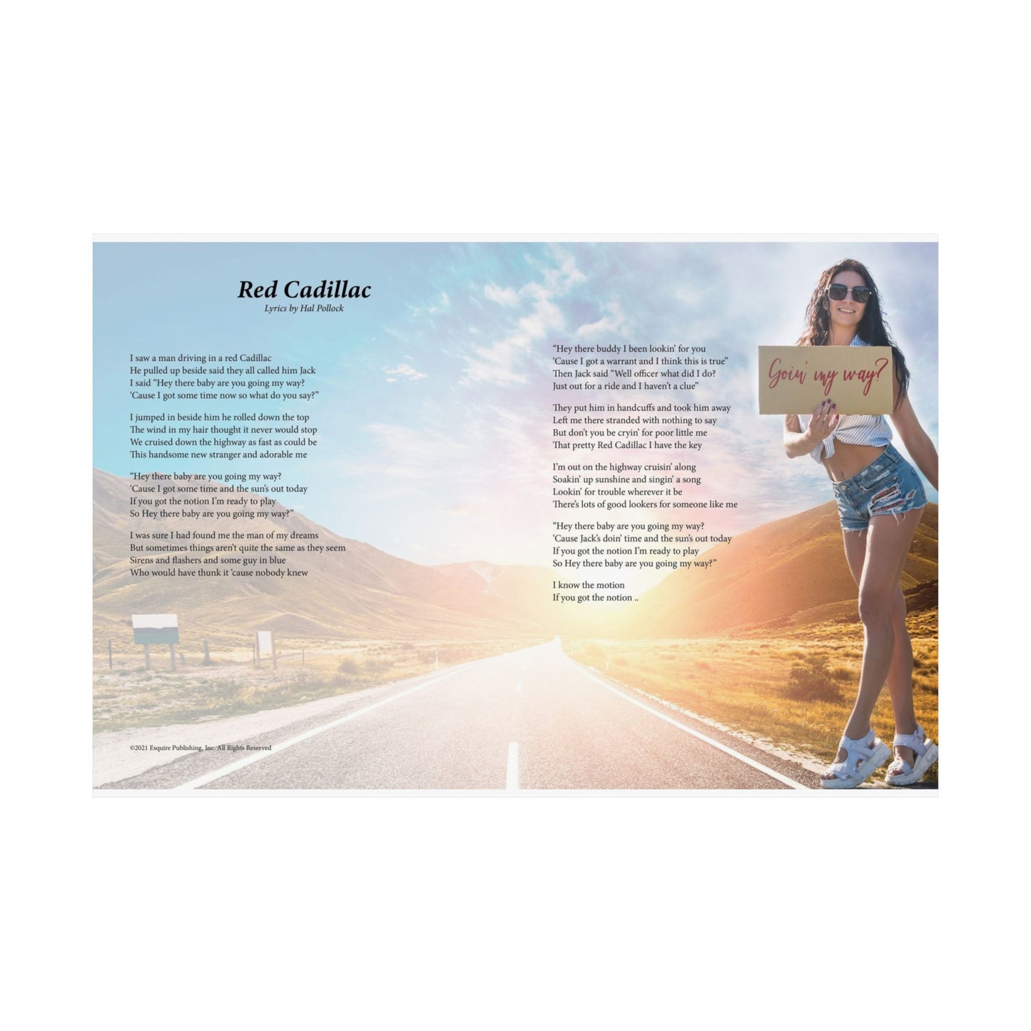 Red Cadillac — Lyric Art Print (Matte Paper)