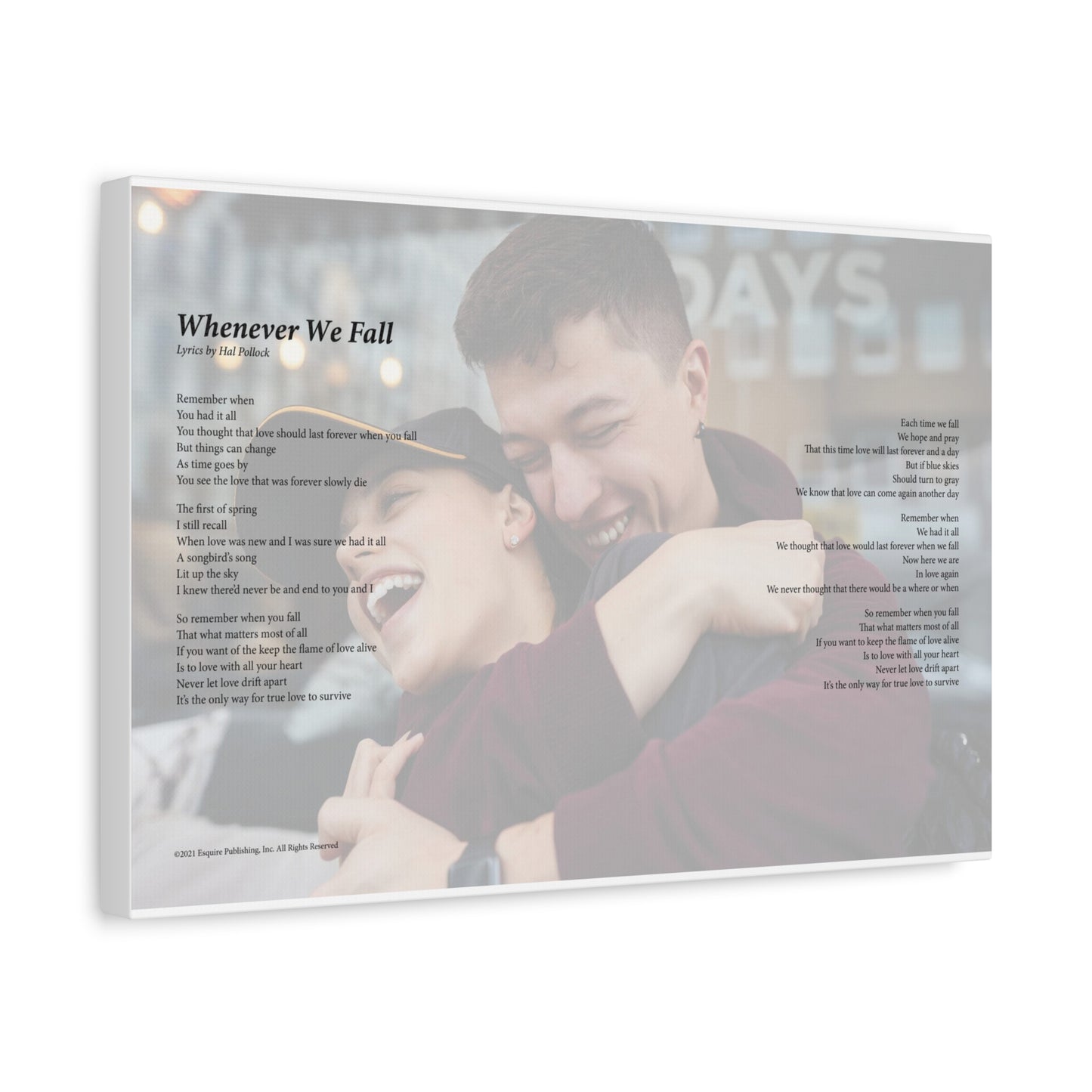 Whenever We Fall — Lyric Art Print (Canvas)