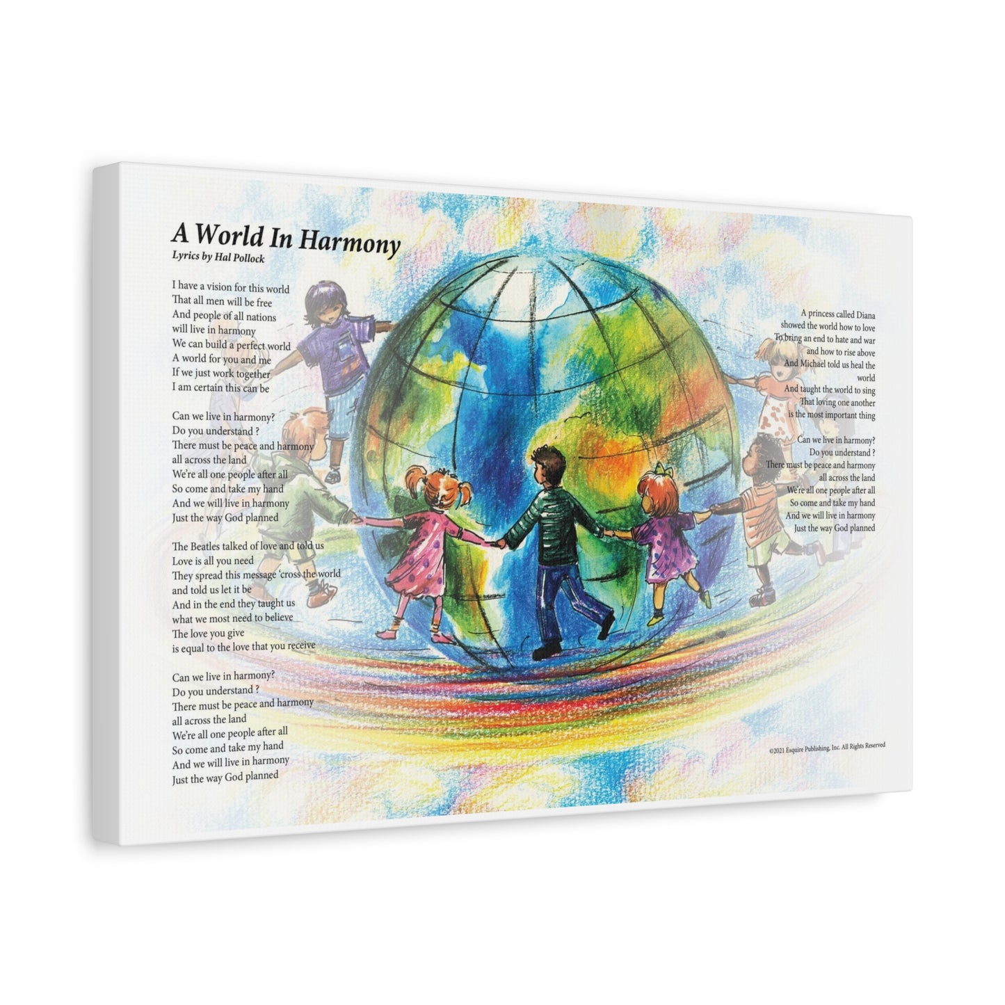 A World In Harmony — Lyric Art Print (Canvas)