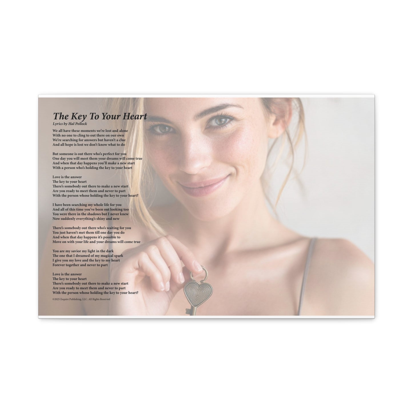 The Key To Your Heart — Lyric Art Print (Canvas)