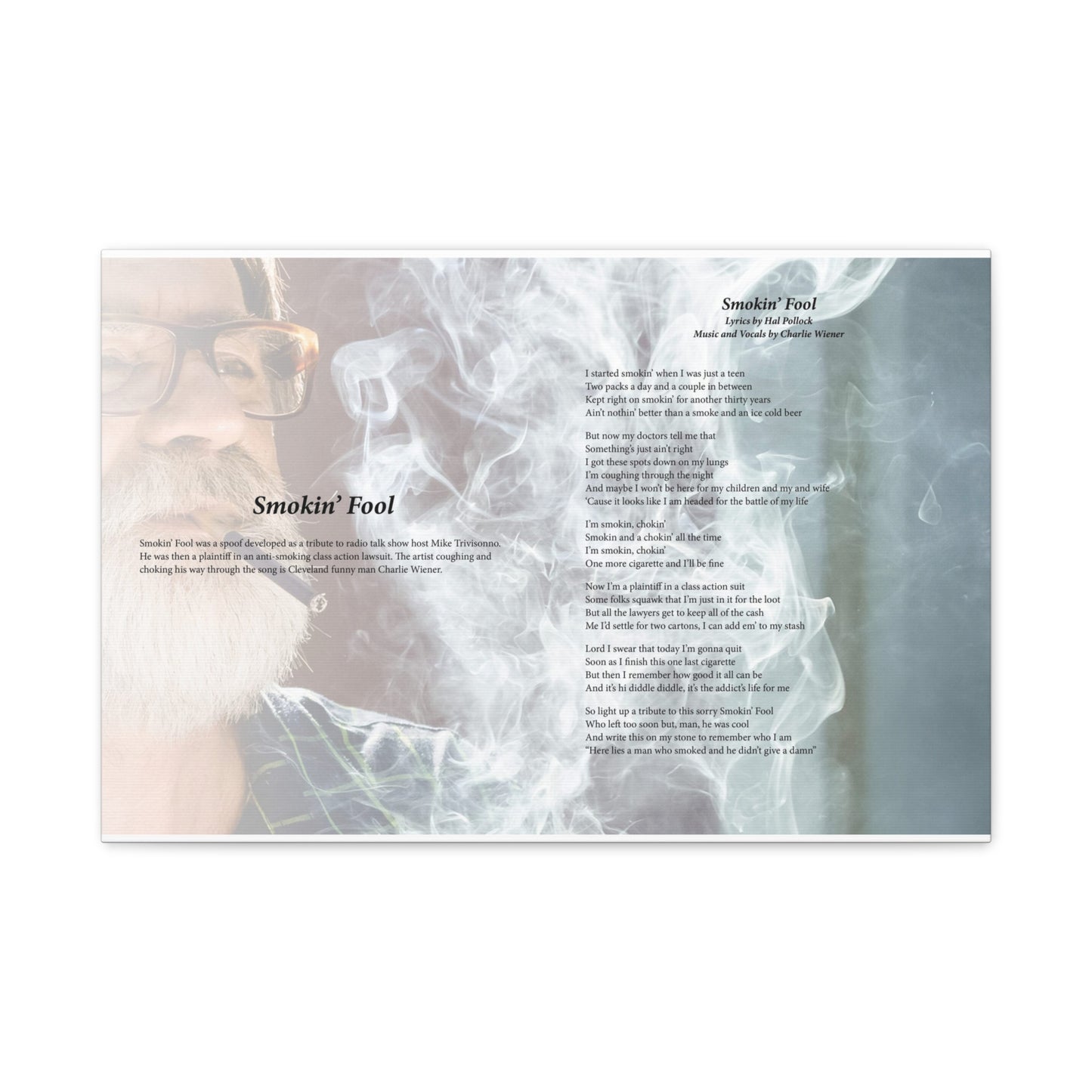 Smokin' Fool — Lyric Art Print (Canvas)