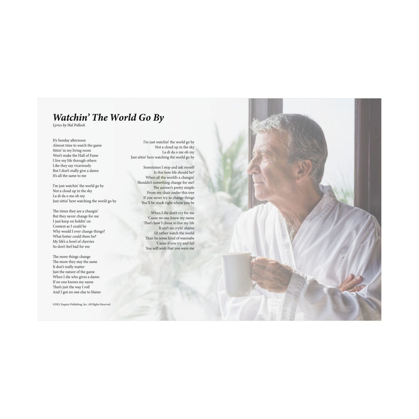 Watchin' The World Go By — Lyric Art Print (Matte Paper)