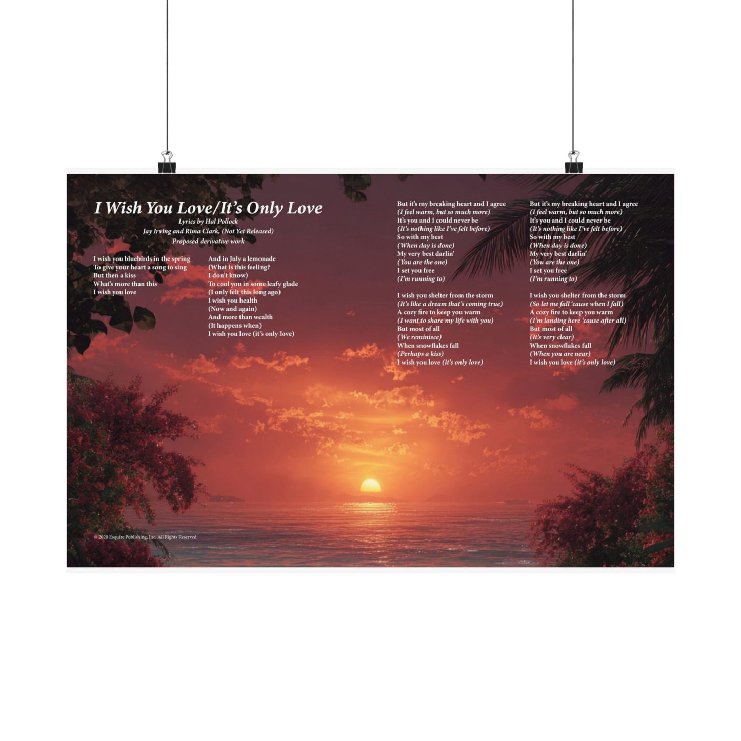 I Wish You Love — Lyric Art Print (Matte Paper)