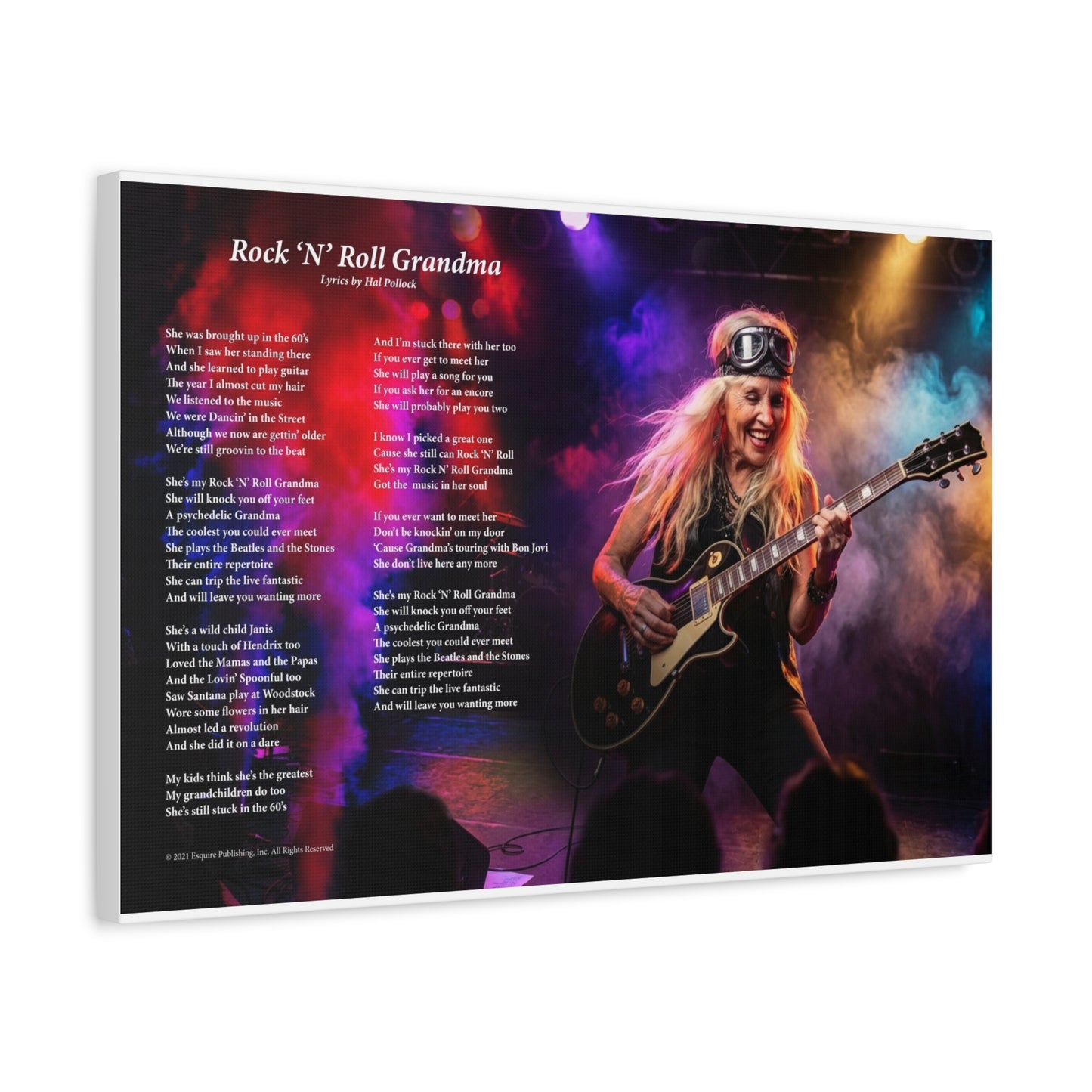 Rock N Roll Grandma — Lyric Art Print (Canvas)