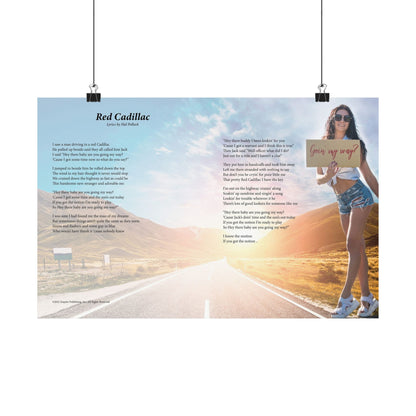 Red Cadillac — Lyric Art Print (Matte Paper)