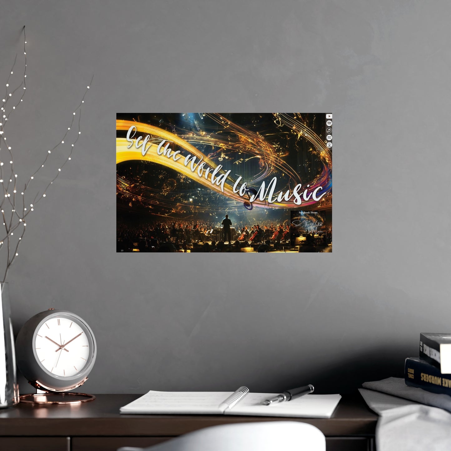 Music Concert Matte Poster — "Set the World to Music" Wall Art (Vertical & Horizontal)