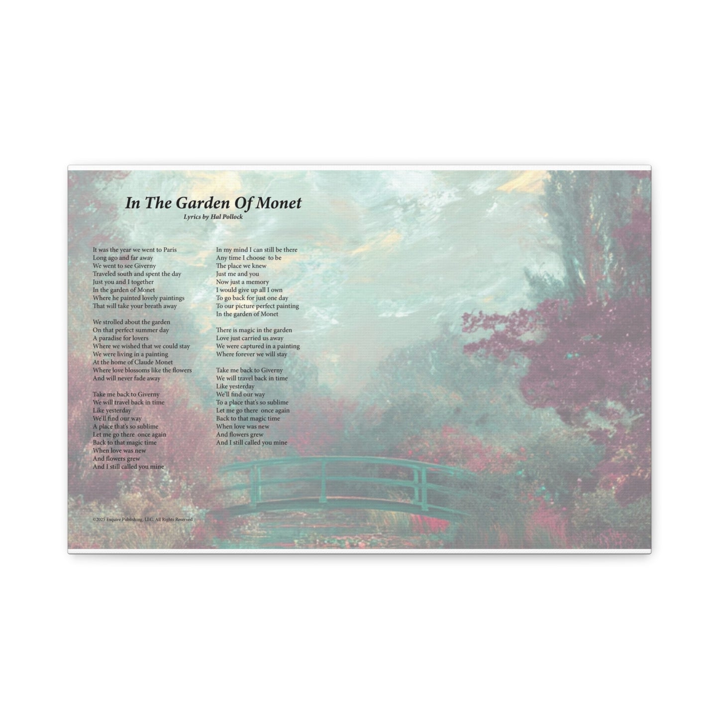 In The Garden Of Monet — Lyric Art Print (Canvas)