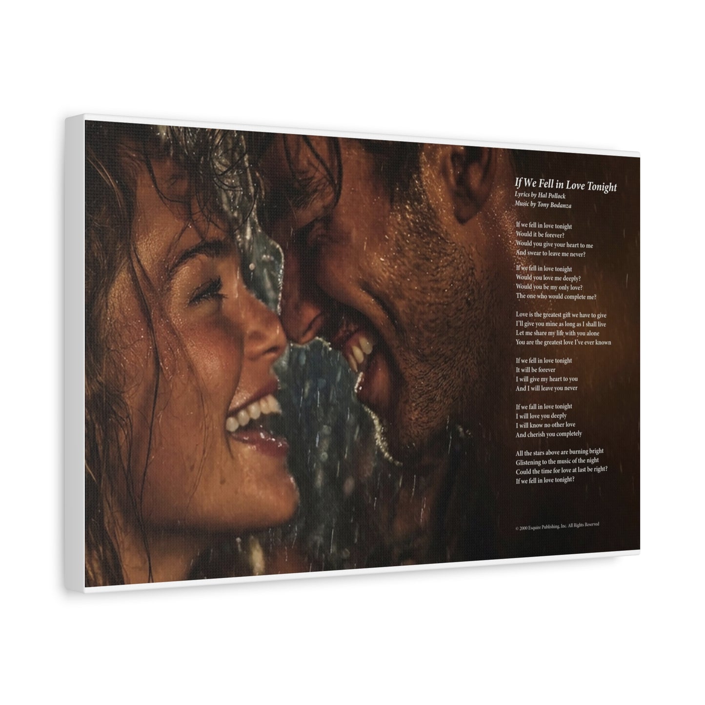 If We Fell In Love Tonight — Lyric Art Print (Canvas)