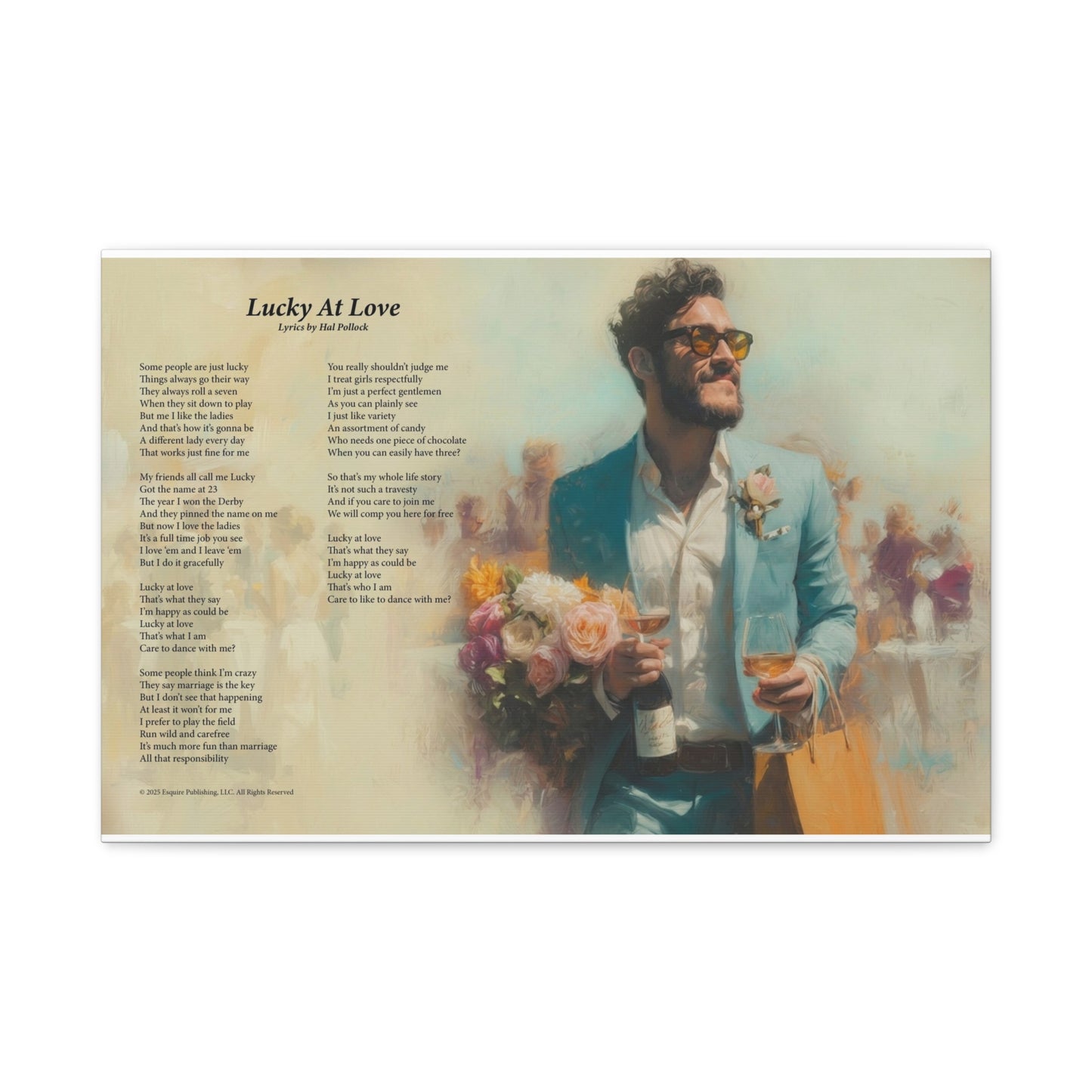 Lucky At Love — Lyric Art Print (Canvas)