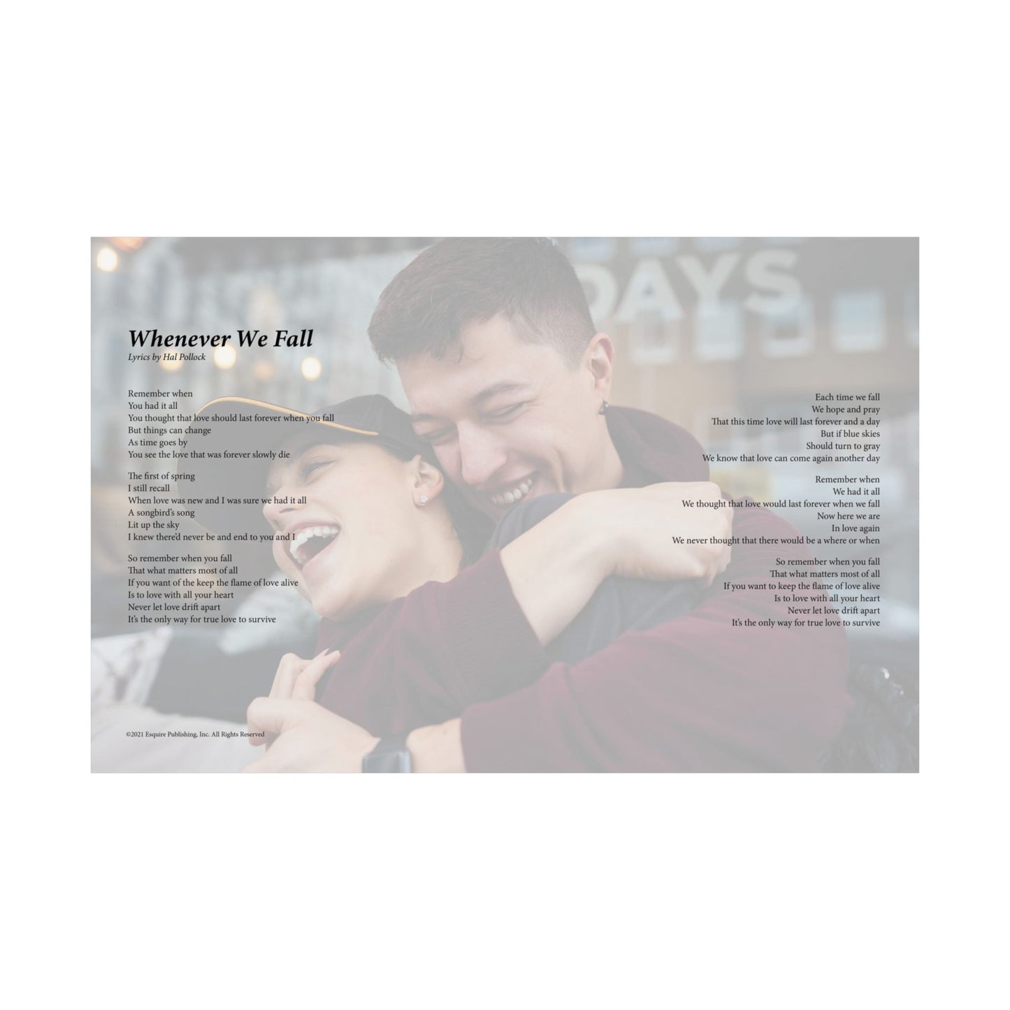 Whenever We Fall — Lyric Art Print (Matte Paper)